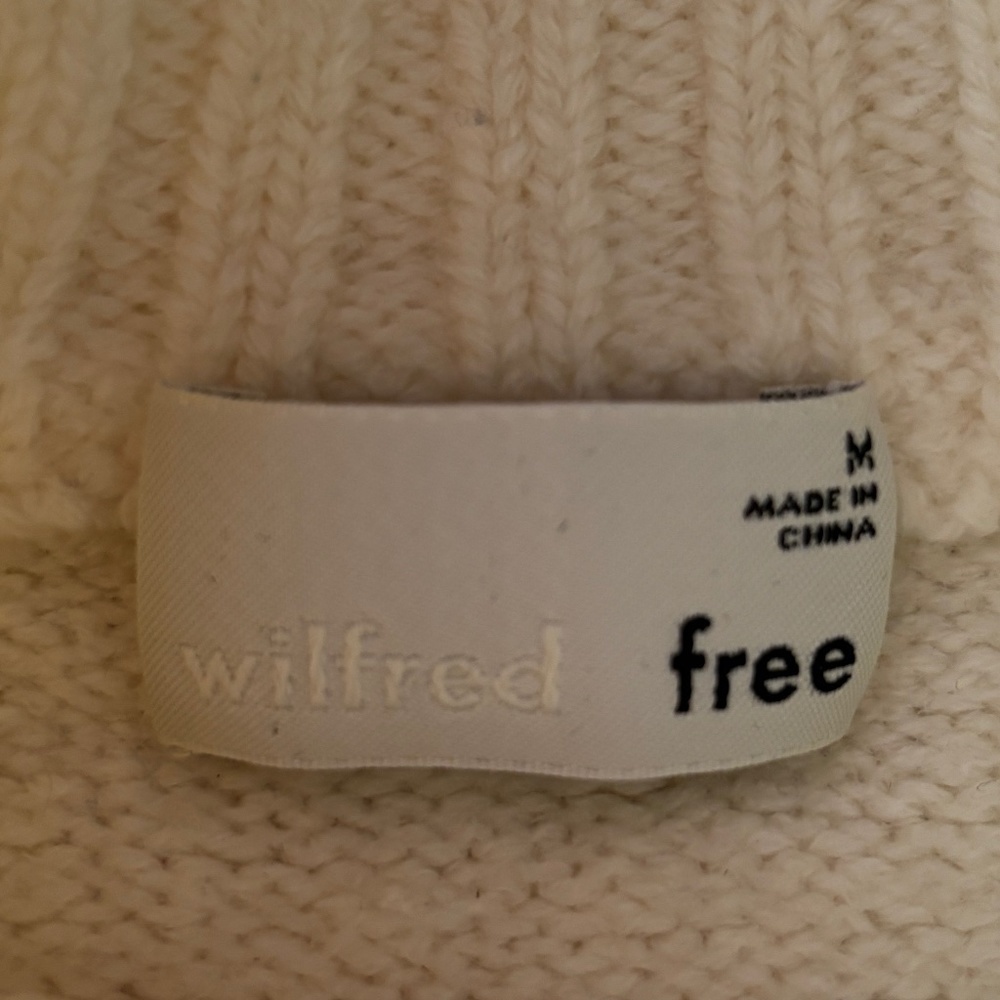ARITZIA Wilfred Cream Cropped Sweater Merino Wool Size Small - Picture 9 of 9